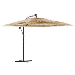 Berkfield Garden Parasol With Steel Pole Brown 269X269X235 Cm - thumbnail 2
