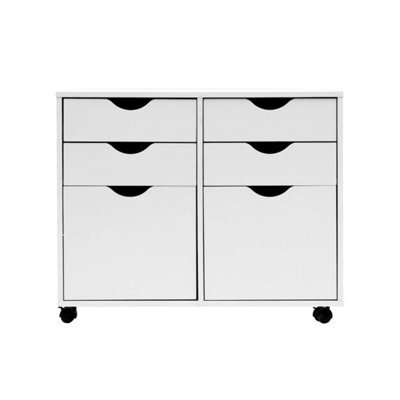 Office Storage Cabinet 4 Drawers Cupboard Under Desk Unit - image 1
