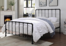Save On Goods UK 4Ft6 Double Retro Bed Frame,matt Black Finish,metal Pipe,tube Design.rustic,scaffold Style. Industrial - thumbnail 1