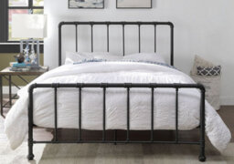 Save On Goods UK 4Ft6 Double Retro Bed Frame,matt Black Finish,metal Pipe,tube Design.rustic,scaffold Style. Industrial - thumbnail 2