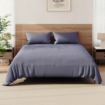 Thehotsale Queen-Bed Polyester Bedding Sheet Set In Silver Grey - image 1
