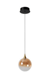 Lucide Gisela Led Glass Ceiling Pendant Light Amber - thumbnail 3