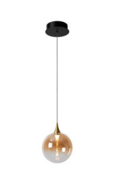 Lucide Gisela Led Glass Ceiling Pendant Light Amber - thumbnail 1
