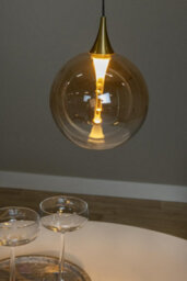 Lucide Gisela Led Glass Ceiling Pendant Light Amber - thumbnail 5