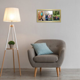AK Frames 16X8 Dark Grey Sleek Multi Photo Frame With Mid Grey Mount - Holds 3 Apertures (3X) 7X5 Photos - thumbnail 3