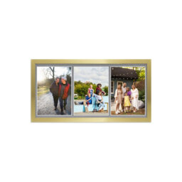 AK Frames 16X8 Dark Grey Sleek Multi Photo Frame With Mid Grey Mount - Holds 3 Apertures (3X) 7X5 Photos - thumbnail 1