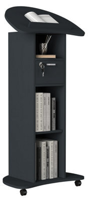 Vcm Wood Standing Desk Speaker Console Rolls Redola - image 1