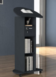 Vcm Wood Standing Desk Speaker Console Rolls Redola - thumbnail 3
