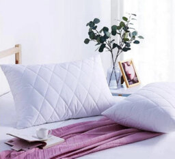 Ameha Luxury Quilted Filled Pillow Pack Of 2 Soft Anti Allergy Bed Neck Comfort  Pillows - thumbnail 4