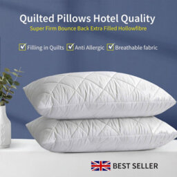 Ameha Luxury Quilted Filled Pillow Pack Of 2 Soft Anti Allergy Bed Neck Comfort  Pillows - thumbnail 2