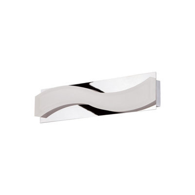 Luminosa Lighting Luminosa Ola Wall Lamp 5W Led Small Wave 3000K Ip44, 450Lm, Polished Chrome/frosted Acrylic - image 1