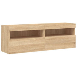Walplus Tv Wall Cabinets With Led Lights 2 Pcs Sonoma Oak 60X30X40 Cm - thumbnail 3