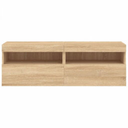 Walplus Tv Wall Cabinets With Led Lights 2 Pcs Sonoma Oak 60X30X40 Cm - thumbnail 9