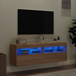 Walplus Tv Wall Cabinets With Led Lights 2 Pcs Sonoma Oak 60X30X40 Cm - thumbnail 4