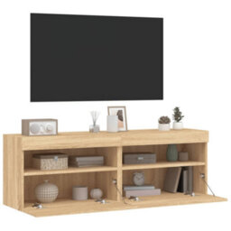 Walplus Tv Wall Cabinets With Led Lights 2 Pcs Sonoma Oak 60X30X40 Cm - thumbnail 7