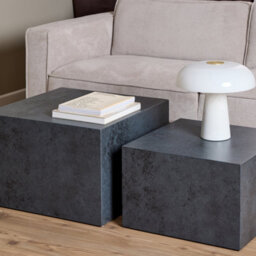 Furniture To Go Dice Square Coffee Table Set In Black Ocean Rough Paper - thumbnail 4
