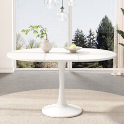 Matteo Modern Extendable Round Dining Table - White, 100-140Cm - thumbnail 2