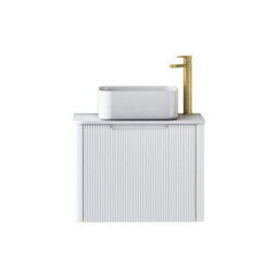 Royal Bathrooms Avenza 600mm Matte White Wall Hung Bathroom Countertop Vanity Unit 1 Drawer With Elena Basin - thumbnail 6
