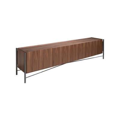 Angel Cerda Stylish Walnut And Dark Steel Tv Stand For Modern Living Rooms - image 1