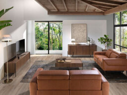 Angel Cerda Stylish Walnut And Dark Steel Tv Stand For Modern Living Rooms - thumbnail 3