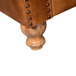 2 Seater Real Genuine Leather Chesterfield Sofa Brown Tan Hard Wood Frame 158Cm - thumbnail 5