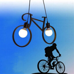 Modern 2 Light Bicycle Chandelier  Adjustable Iron Bike Pendant Ceiling Light For Dining Room, Bar, Bedroom Without Bulb - thumbnail 9