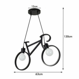 Modern 2 Light Bicycle Chandelier  Adjustable Iron Bike Pendant Ceiling Light For Dining Room, Bar, Bedroom Without Bulb - thumbnail 2