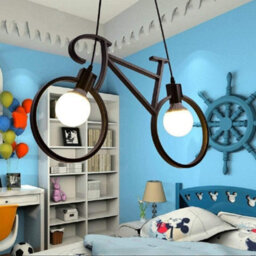 Modern 2 Light Bicycle Chandelier  Adjustable Iron Bike Pendant Ceiling Light For Dining Room, Bar, Bedroom Without Bulb - thumbnail 7