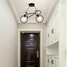 Modern 2 Light Bicycle Chandelier  Adjustable Iron Bike Pendant Ceiling Light For Dining Room, Bar, Bedroom Without Bulb - thumbnail 4