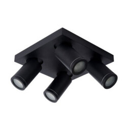 Lucide Taylor Modern Ceiling Spotlight Bathroom - Led Dim To Warm - Gu10 - 4X5W 2200K/3000K - Ip44 - Black - thumbnail 3