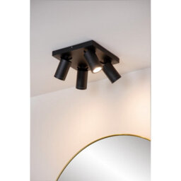 Lucide Taylor Modern Ceiling Spotlight Bathroom - Led Dim To Warm - Gu10 - 4X5W 2200K/3000K - Ip44 - Black - thumbnail 6