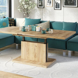 Heze Furniture Astrid 80 - 2 In 1 Extending Coffee / Dining Table - Gold Craft Oak - thumbnail 5