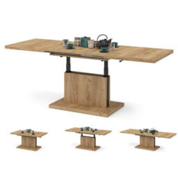 Heze Furniture Astrid 80 - 2 In 1 Extending Coffee / Dining Table - Gold Craft Oak - thumbnail 2