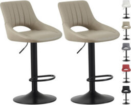 MCC Direct Set Of 2 Height Adjustable Kitchen Bar Stools Breakfast Chairs With Footrest Brown Stacey