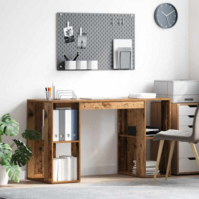 Berkfield Brown Writing Desk Old Wood Solid Reclaimed Wood Standard - image 1