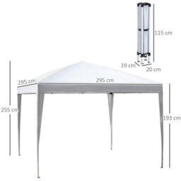 Outsunny 3 X 3M Garden Pop Up Gazebo Marquee Party Tent Wedding Canopy White - thumbnail 3