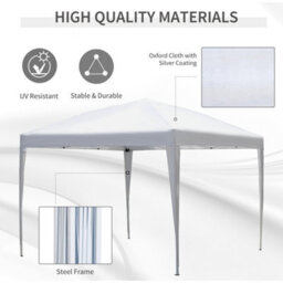 Outsunny 3 X 3M Garden Pop Up Gazebo Marquee Party Tent Wedding Canopy White - thumbnail 4