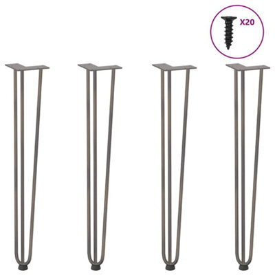 Berkfield Hairpin Legs For Console Tables For Console Table 4 Pcs Natural Steel 72 Cm Solid Steel - image 1