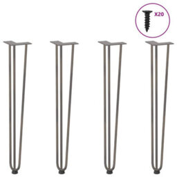 Berkfield Hairpin Legs For Console Tables For Console Table 4 Pcs Natural Steel 72 Cm Solid Steel