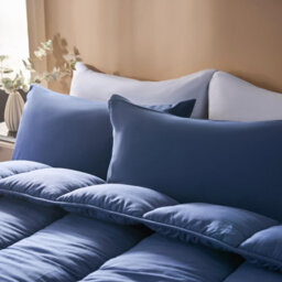 Ohs Soft Coverless 10.5 Tog Duvet Set Pillowcase Quilted Cover, Mid Navy - Double - thumbnail 3