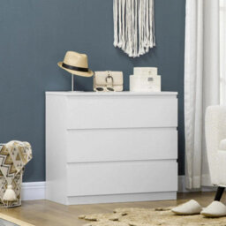 Chest Of Drawers, 3-Drawer Storage Organiser Unit For Bedroom, White - thumbnail 5