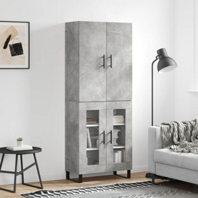 Berkfield Highboard Concrete Grey 69.5X34X180 Cm Engineered Wood - image 1