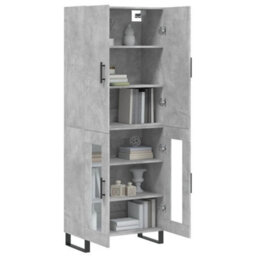 Berkfield Highboard Concrete Grey 69.5X34X180 Cm Engineered Wood - thumbnail 3