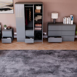 Lassic Vida Designs Glinton 3 Piece Grey Fsc Bedroom Set - (6 Drawer Chest, 3 Door Wardrobe, 2 Drawer Bedside Chest) - thumbnail 3