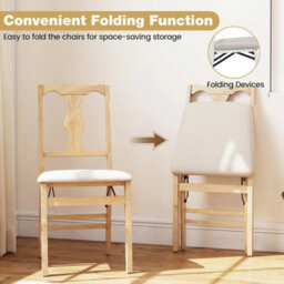 2 Pack Folding Dining Chairs Space Saving Upholstered Kitchen Chair - thumbnail 5
