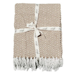 Allure Bath Fashions Audley Chevron Herringbone Throw Blanket - Beige, 150 X 200Cm - thumbnail 2
