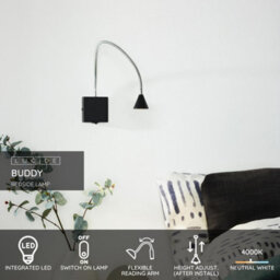 Lucide Buddy Modern Bedside Lamp - Led - 1X4W 4000K - Black - thumbnail 2
