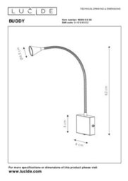 Lucide Buddy Modern Bedside Lamp - Led - 1X4W 4000K - Black - thumbnail 6