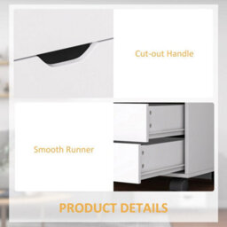 White Printer Stand, 5-Drawer Cabinet On Wheels, Storage Cabinet With Door - thumbnail 5