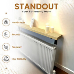Radiator Shelf Wall Mounted Solid Wood, Narrow Radiator Cover 15Cm Deep Rustic Handmade In Uk (Antique Pine, 110Cm) By Mkgt - thumbnail 5